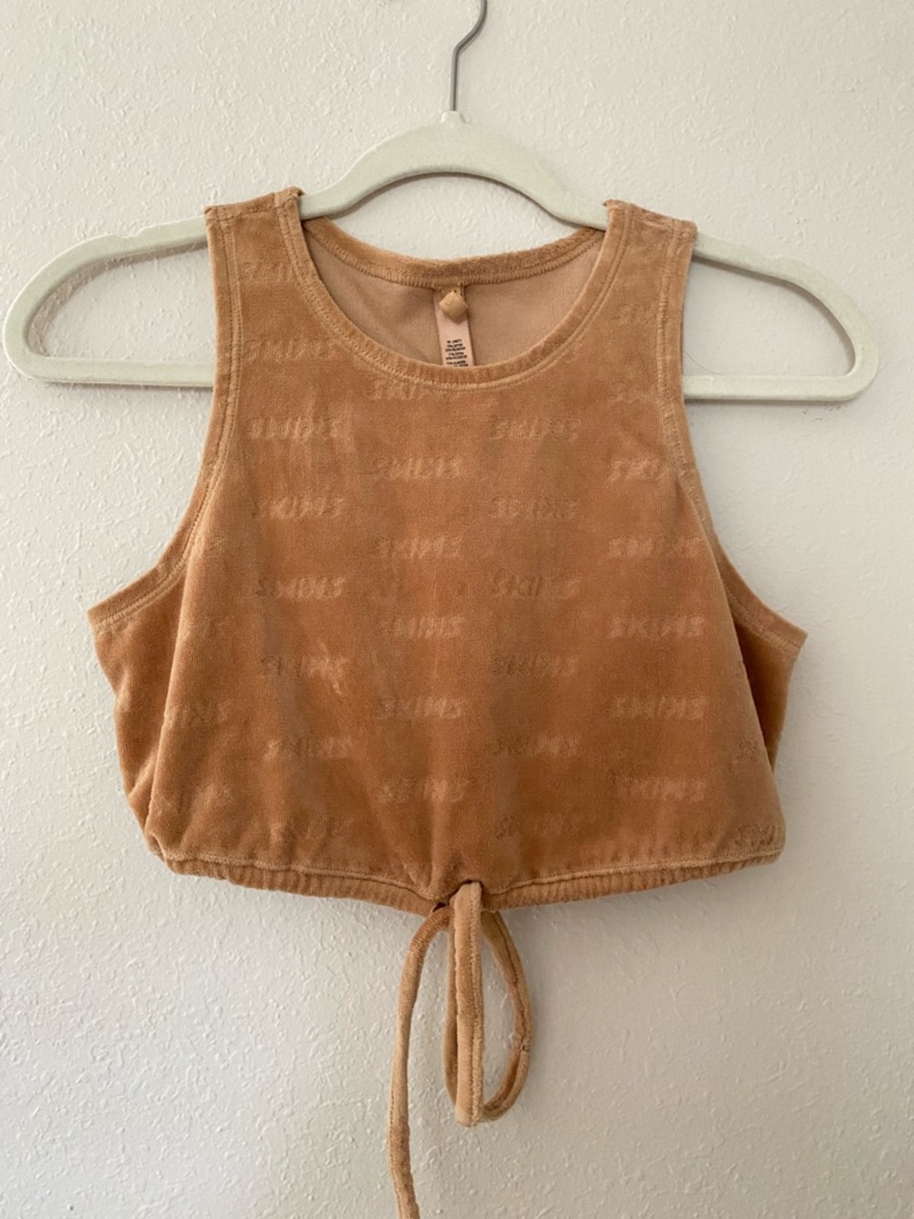 SKIMS Logo Velour Tie Tank Small